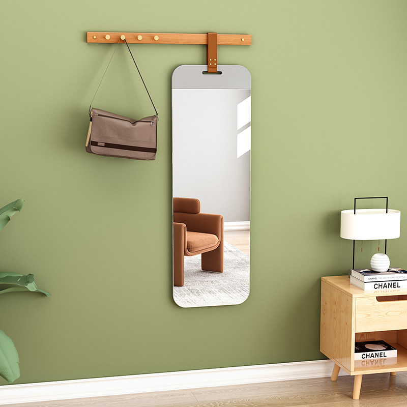 Net red Nordic entry porch mirror hanging full-length mirror coat rack mirror integrated wall bedroom home full-length mirror