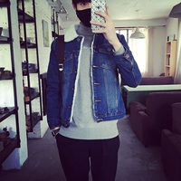 2018 Hàn Quốc Dongdaemun mùa thu đông cộng với áo khoác denim nhung dày nam và nữ áo len cotton yêu thích áo khoác áo lông vũ