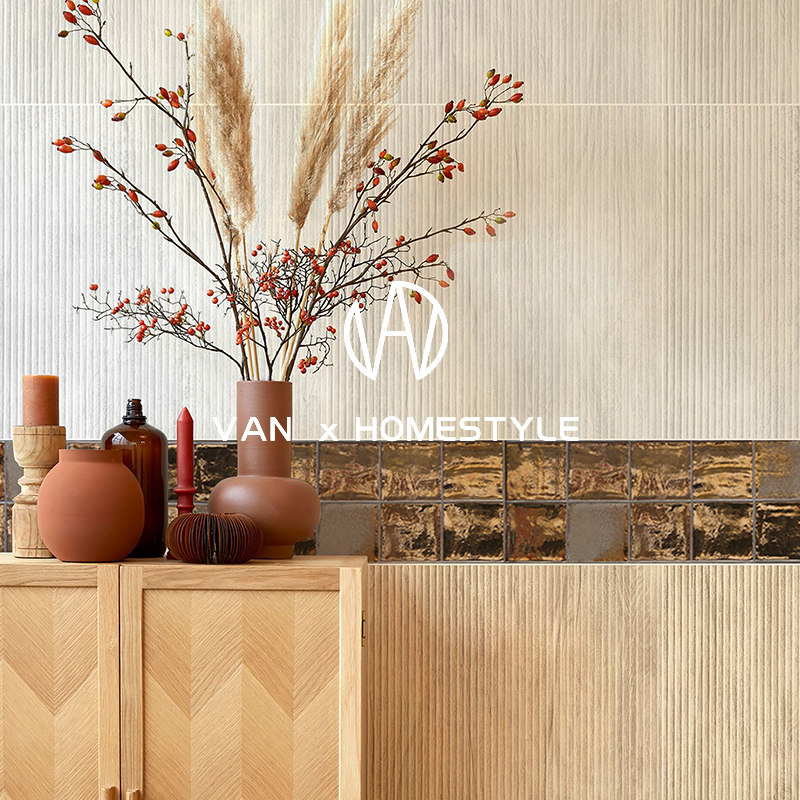 Sanskrit all-porcelain pull groove imitation wood grain tiles Nordic toilet bathroom wall tiles Wabby wind retro toilet floor tiles