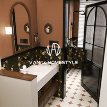 Jiji Medieval style Roman column bathroom tiles Caramel color retro Rania bathroom tiles wall tiles and floor tiles