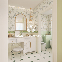 Vannet light French rococo bathroom tiles retro cream bathroom toilet wall tiles kitchen floor tiles