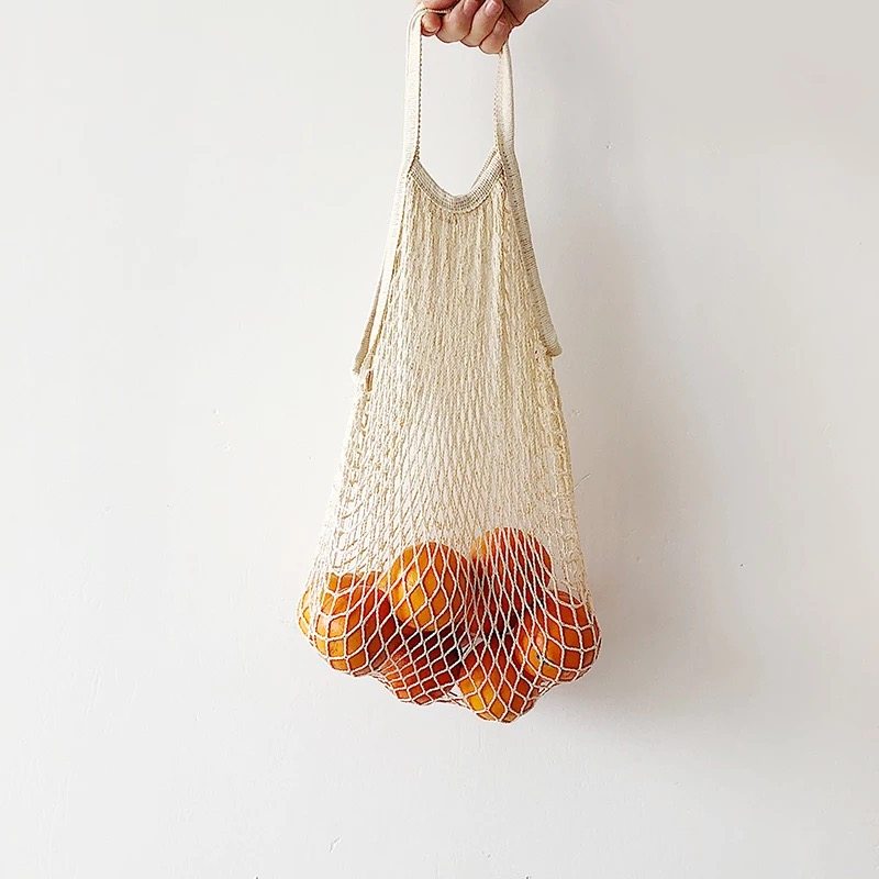 Net bag ins handbag Fruit net bag Handmade vacation style shoulder bag hollow woven bag fishing net bag
