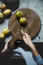 Impulse special retro old solid wood cutting board Round bread counting heart plate rectangular set photography props