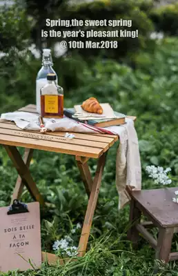 Retro do old solid wood folding chair English picnic table chair gourmet photography country old chair