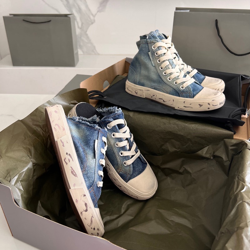 2026 New Canvas Shoes for Women, Distressed Denim Slip-On Half-Slip Shoes, Dirty Shoes, High-Top and Low-Top Shoes for Men and Couples