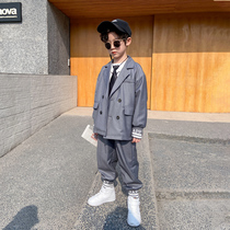 Boys suit spring and autumn handsome big boy dress birthday host spring and autumn boy performance suit suit childrens suit