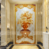 New product promotion craft art glass carving entrance screen partition aisle background wall European vase