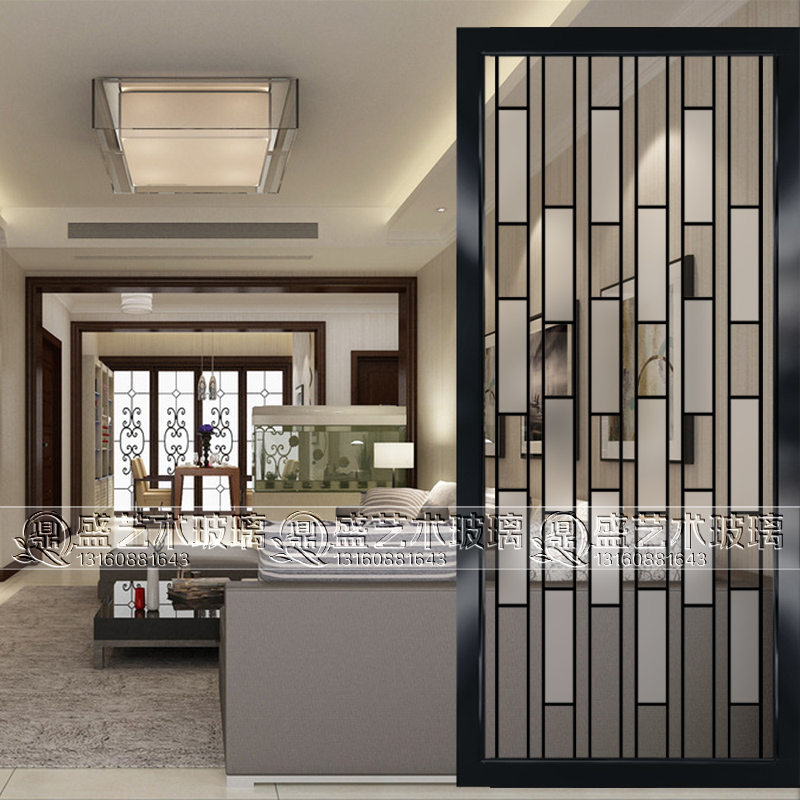 Modern Minimalist Decoration Living Room Screen Family Bedroom Wet Net Red Partition Wall Art Secret Glass Light Luxury
