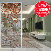 New screen partition wall porch art glass sliding door glass sliding door shoe cabinet glass mobile seat screen leaf