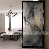 Simple screen double-sided frosted craft art glass living room dining room bathroom partition wall entry porch ink pattern