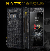 Samsung W2017 mobile phone case w2016 protective cover leather w2015 leather case w2018 touchable screen G9298 shell big device 5 flip phone case leader flagship 8 conjoined W2