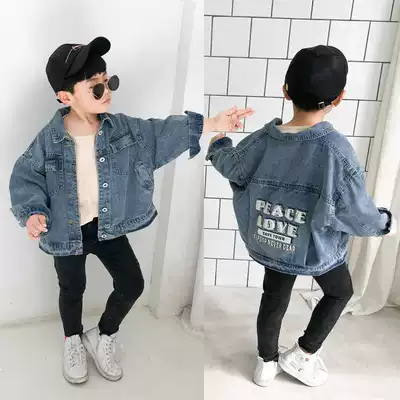 Boy spring and autumn denim jacket autumn 2019 new children Korean version of foreign school children baby jacket coat tide