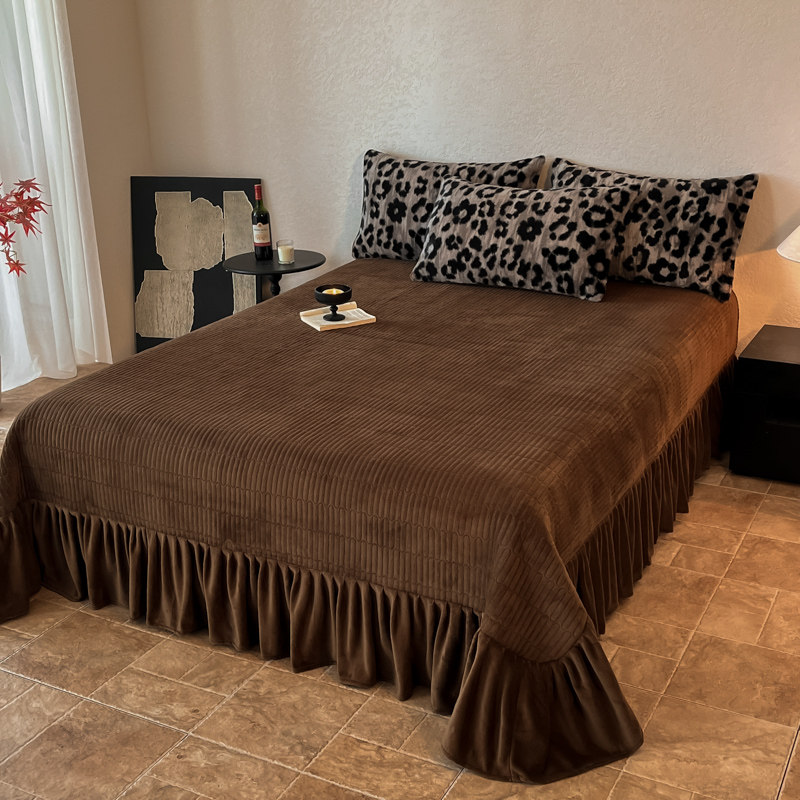 2026 New Winter Warm and Thickened Rabbit Fur Bedding Milk Velvet Bed Sheet Duvet Cover Bedspread Four-Piece Set