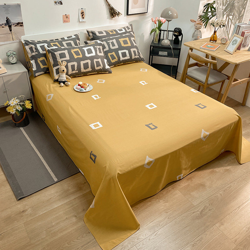 Internet-Famous All-Cotton Four-Piece Bedding Set, Pure Cotton Bed Sheet, Nordic Simple Duvet Cover, 1.5/1.8m Fitted Sheet, Three or Four-Piece Set