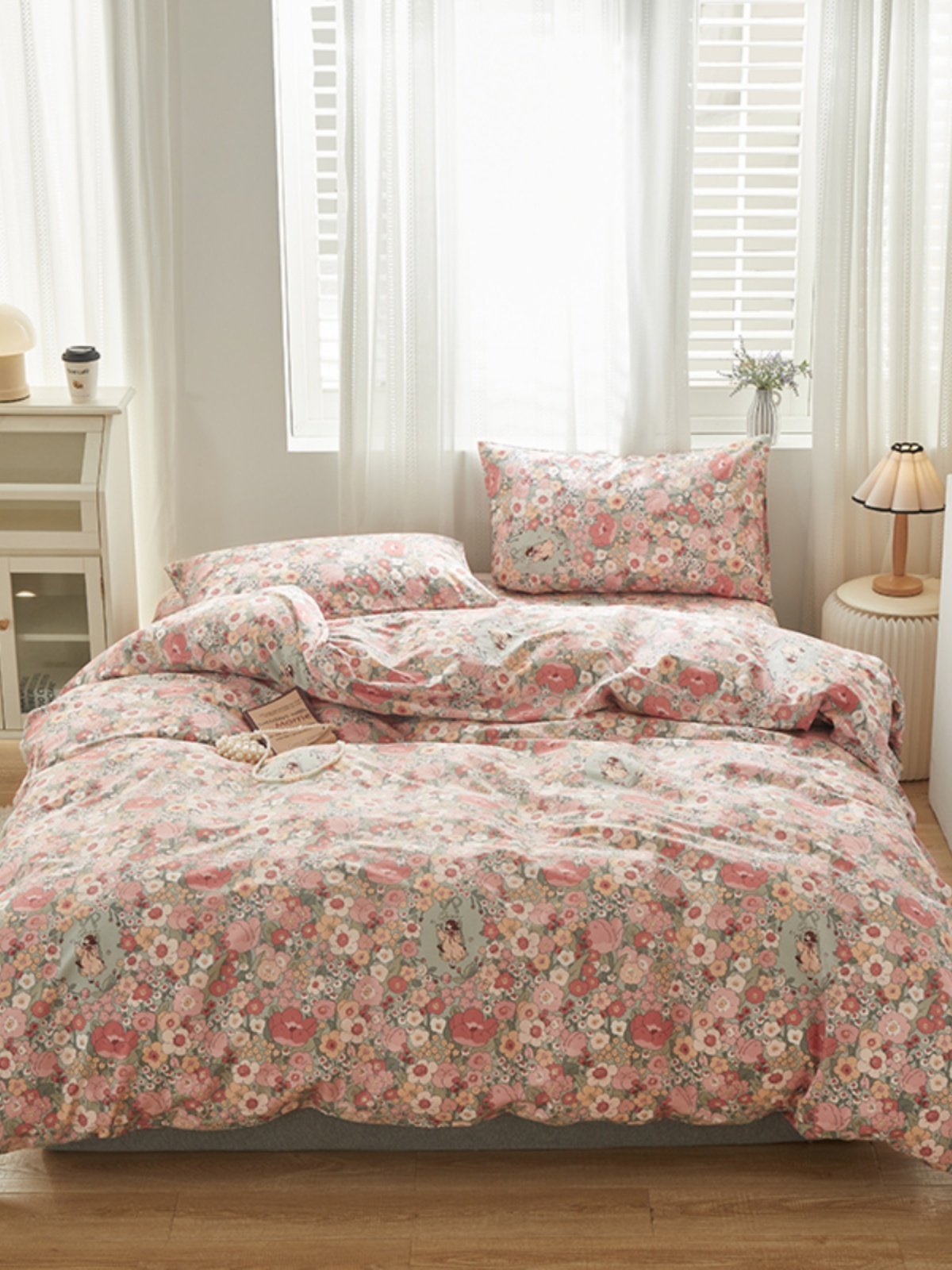 Isn All-Cotton Four-Piece Set Pure Cotton Bedding Bed Sheet Nordic Simple 100 Quilt Cover 1.8m Fitted Sheet Three-Four-Piece Set