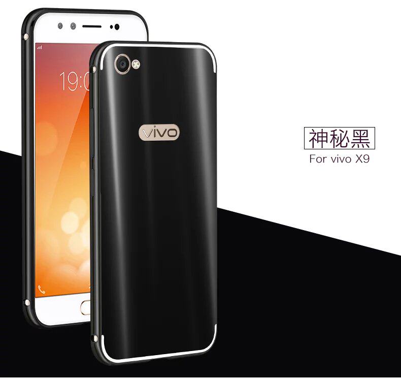 iy Ultra Slim Lightweight Aluminum Metal Bumper Dazzle Color Acrylic Back Cover Case for vivo X9 & vivo X9 Plus