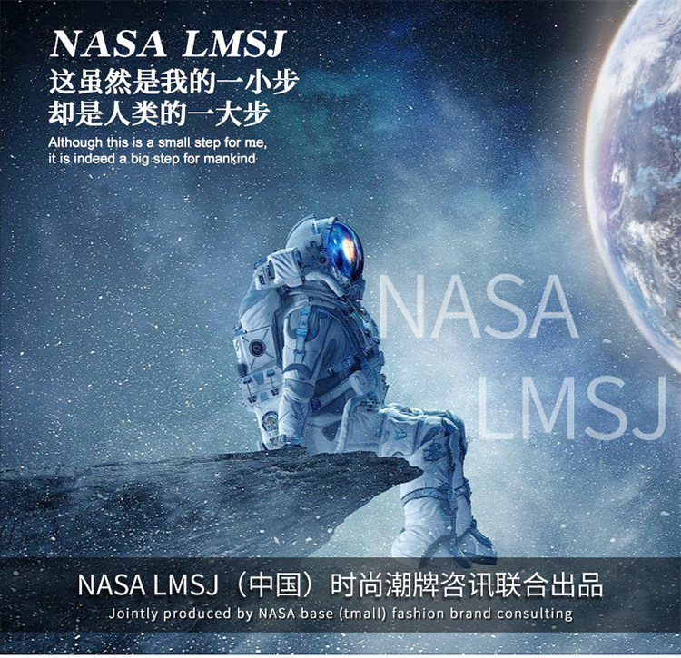 Nasa Heavyweight Pure Cotton Short-Sleeve T-Shirt for Men and Women, Summer Loose Fit, Solid Color Versatile Heavy-Duty Xinjiang Cotton White Base Shirt — تصویر 1