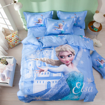 Frozen cartoon cotton childrens bedding four-piece Aisha girl cotton dormitory three-piece set