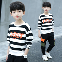 Childrens clothing 6 boys autumn T-shirt 2020 new medium and large boy boys spring and autumn casual round neck long sleeve Korean version of the tide