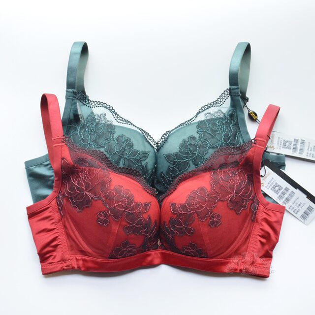 Embroidered push-up bra BW0342 slim, comfortable and retro