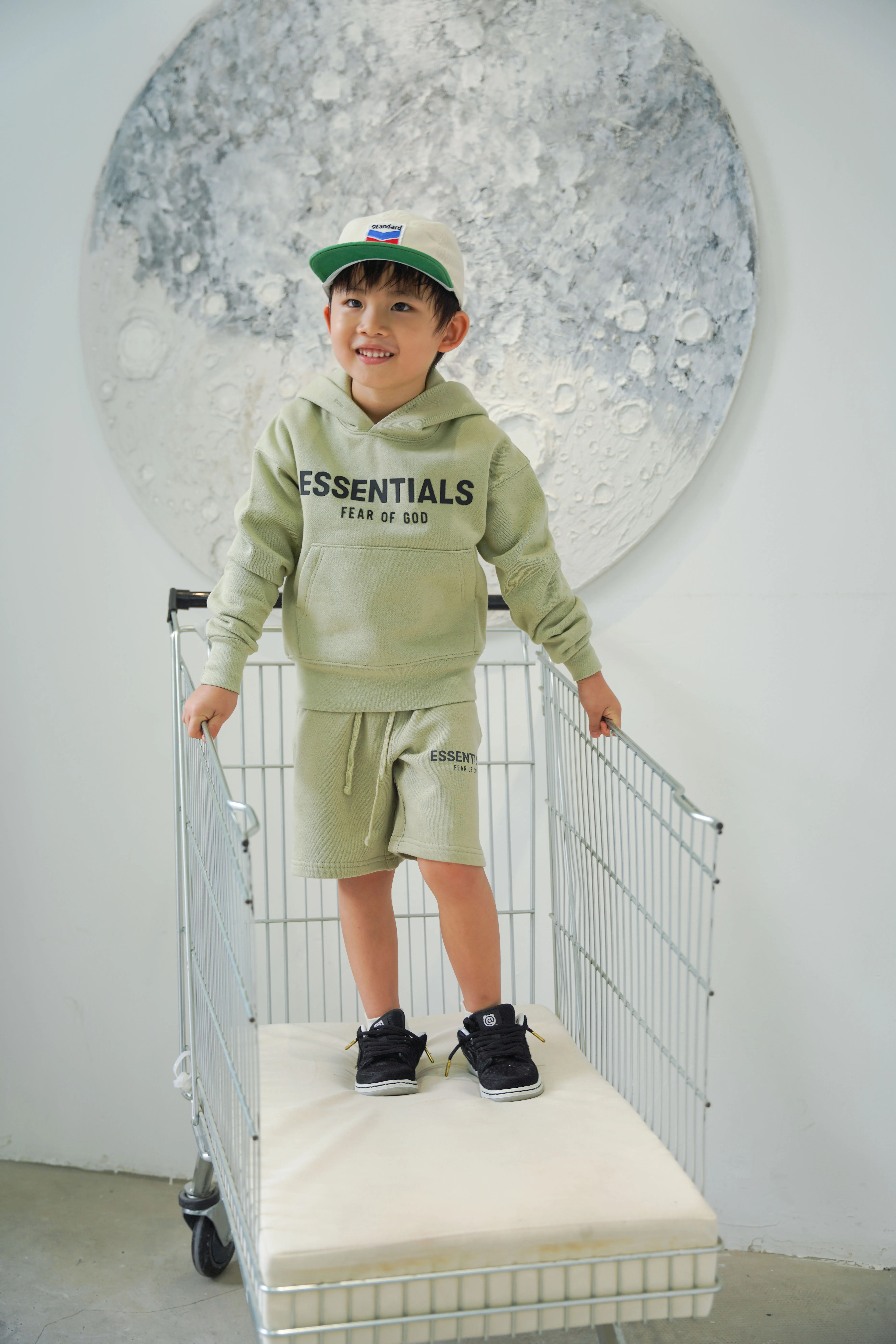 [SYTM KIDS潮牌 Essentials FOG秋装儿童冬季童装加绒女卫衣帽衫男]