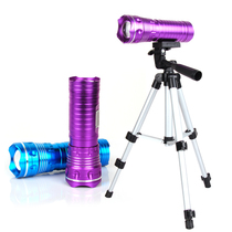 Fishing light LED blue white and yellow three light source night fishing light large bracket fishing light variable focus 9-speed super bright fishing gear supplies