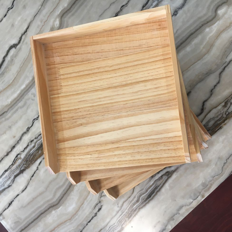 Bộ đồ ăn tự chọn bánh bao khay khay hình chữ nhật tấm gỗ tấm vuông tấm pasta tấm bánh bao gỗ khay gỗ decor
