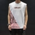 Mùa hè chéo chéo mồ hôi vest nam cộng với phân bón XL Hàn Quốc thanh niên áo vest vai cotton tay áo thun rộng - Áo vest cotton áo ấm nam mùa đông Áo vest cotton