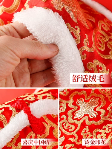 Кошачья одежда зимой, теплый котенок и щенки новогодние приветствия для осени и зимнего питомца Тедди собака Новая годовалая одежда