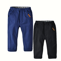 Boys pants 2018 new autumn trousers in big Children blue casual pants 90 black children elastic waist waist childrens clothing