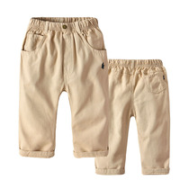 Boys casual pants 100cm khaki 6 pants 8 years old spring and autumn pants 9 years old Zhongda childrens trousers 2018 Tide pants