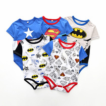 Baby superman jumpsuit Batman ha summer baby Captain America round neck small hero childrens clothing