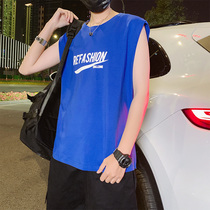 2020 Summer new vest male student letter printed cotton round neck jacket Korean version of Hong Kong wind sleeveless waistcoat tide