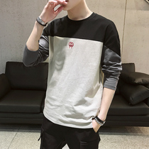 Long sleeve T-shirt mens sweaters 2019 spring cotton T-shirt Korean version of the trend shirt mens fashion brand spring shirt
