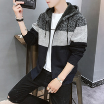 2019 autumn new mens sweater coat Korean fashion knitwear mens cardigan sweater thread coat thickened