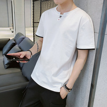 Short Sleeve T-Shirt Male Round Collar Summer New 2022 Fashion Summer Down-shirt Personality Tide Men Sashimi 100 Hitchhiking