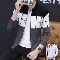 Hipster coat mens sweater cardigan autumn coat 2021 new trend handsome spring and autumn Korean knitwear