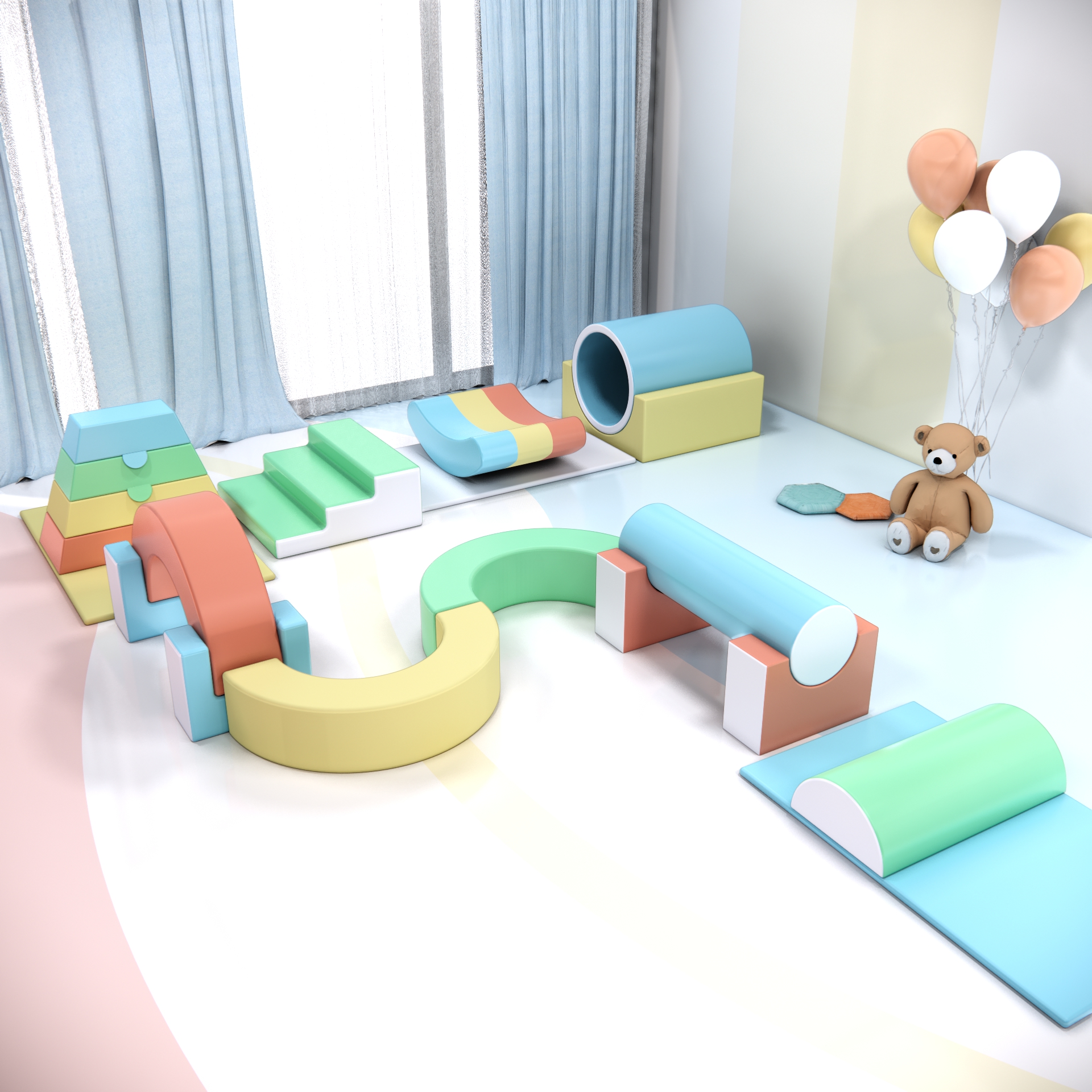 Early Education Center Soft Body Combination Indoor Parent-Child Hall Climbing Toy Sensory System Training Equipment Children's Soft Bag Climbing slip