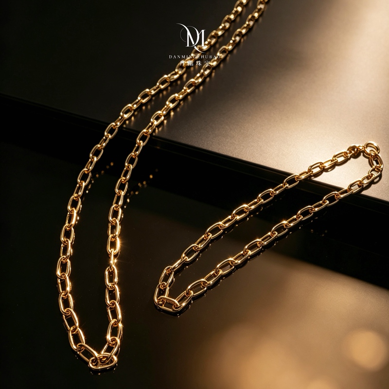 Danmeng Jewelry|New for 6.18【Kajia Chain】18K Gold Cross Chain Commuting Basic Style Bracelet Necklace Danmeng Jewelry|New for 6.18【Kajia Chain】18K Gold Cross Chain Commuting Basic Style Bracelet Necklace