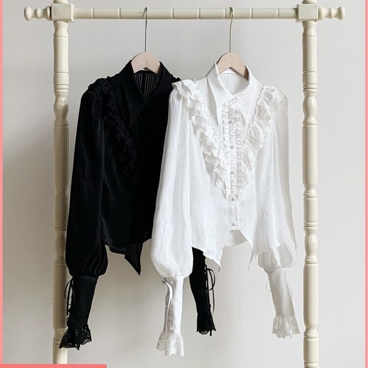 Lolita Inner Shirt, Autumn Cool Style, Dark Niche Retro Medieval Outfit, Prince-Style Shirt