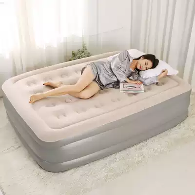 Air mattress double household raised inflatable bed flocking padded single portable outdoor simple steam mat lunch break