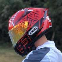Motorcycle helmet full-covered helmet men and women four winter anti-dazzle personality Red Ant lucky cat locomotive full helmet