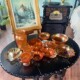 Western antiques Fenton Fenton golden amber rainbow series large collection of various utensils in stock