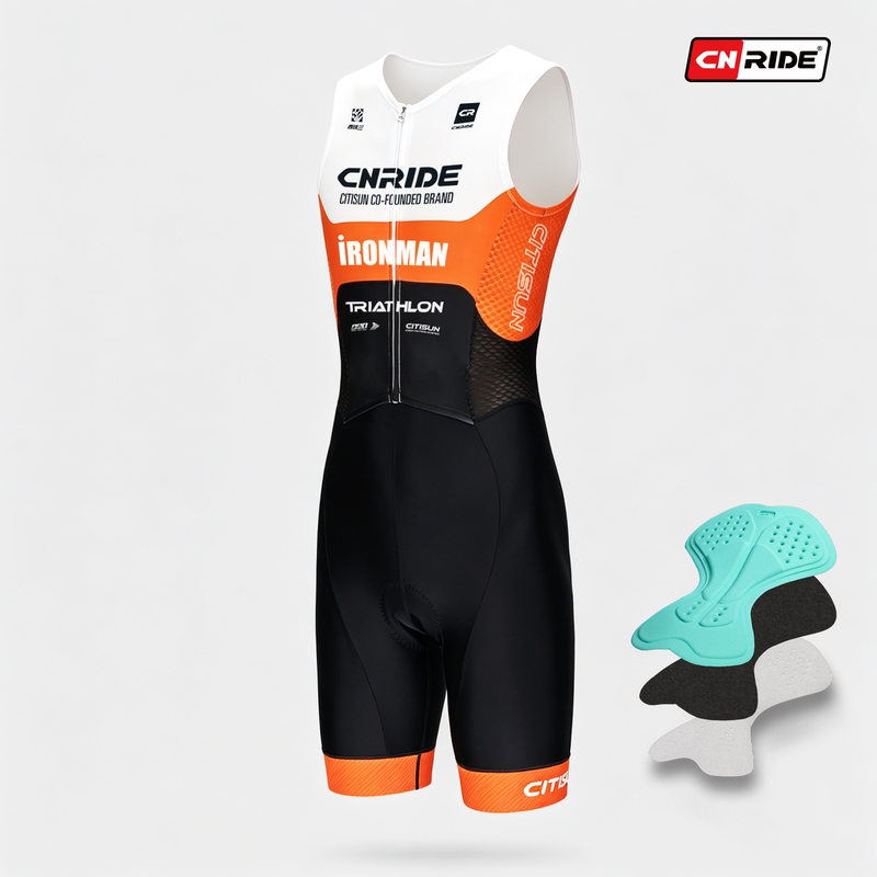 Sleeveless Triathlon Suit, Quick-Drying and Breathable, Triathlon Competition, Unisex, Adult Swimming, Running and Cycling One-Piece Suit