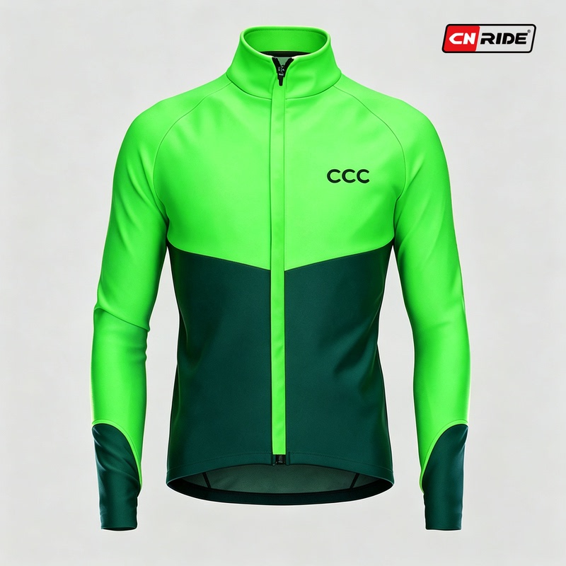 Northern Winter Sub-Zero Double-Layer Thermal Fleece Long-Sleeve Windproof Cycling Jersey Green Softshell Bike Top Northern Winter Sub-Zero Double-Layer Thermal Fleece Long-Sleeve Windproof Cycling Jersey Green Softshell Bike Top