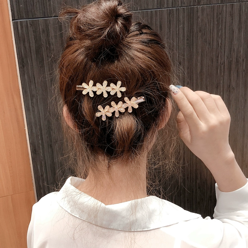 Cô gái Hàn Quốc khí chất pha lê hoa tóc clip clip clip bên clip in net đỏ bangs clip hoa clip phụ kiện tóc nữ - Phụ kiện tóc