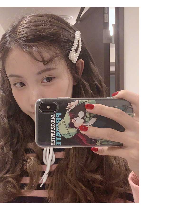 Phiên bản Hàn Quốc in lưới màu đỏ giả ngọc trai kẹp tóc thời trang hot mom bên bb clip cô gái kẹp tóc kẹp tiara phụ kiện tóc nữ - Phụ kiện tóc phụ kiện tóc hàn quốc