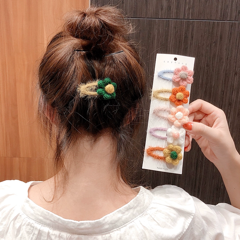 Nhật Bản và Hàn Quốc Handmade Handmade Màu tóc hoa sang trọng Clip Nữ Net Mũ đỏ Cô gái Side Clip Hair Clip Clip Phụ kiện tóc Set - Phụ kiện tóc