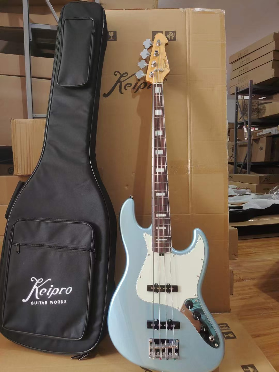 スポットジャパン Keipro KJB100 エレキベース JAZZ アイスブルー ローズウッド指板 パッシブ デリバリーパッケージ