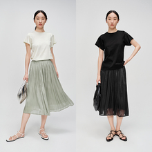 Indicia Mark Spring/Summer Elegance Simple and Versatile Comfortable Folded Design Half Skirt Long Dress C6B405QZ058